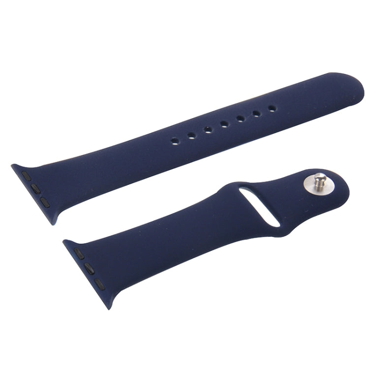Skorter | For Apple Watch Sport 38mm High Performance Longer Silicone Sports Watch Strap with Pin-and-Butterfly Clasp (Dark Blue)