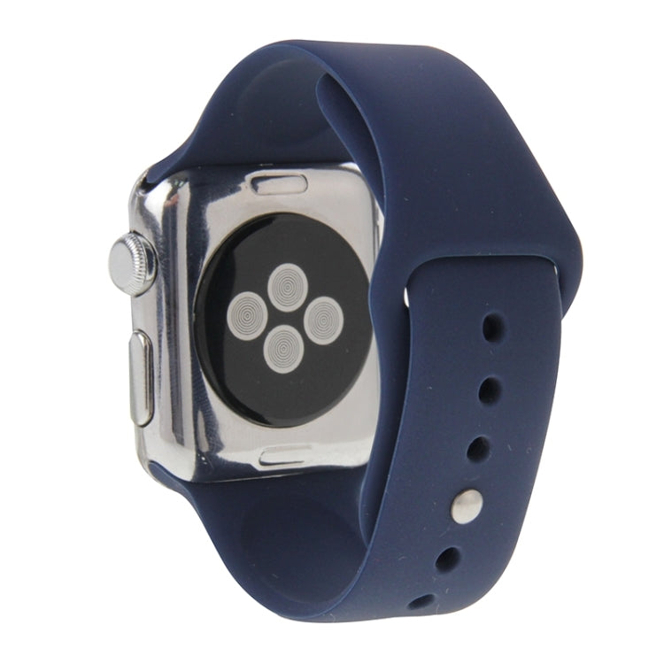 Skorter | For Apple Watch Sport 38mm High Performance Longer Silicone Sports Watch Strap with Pin-and-Butterfly Clasp (Dark Blue)