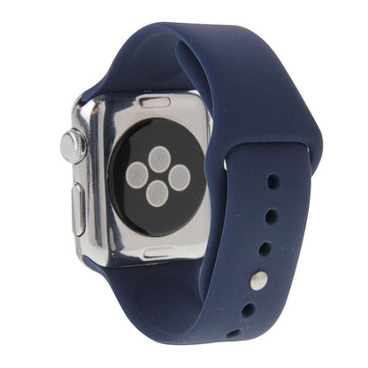 Skorter | For Apple Watch Sport 38mm High Performance Longer Silicone Sports Watch Strap with Pin-and-Butterfly Clasp (Dark Blue)