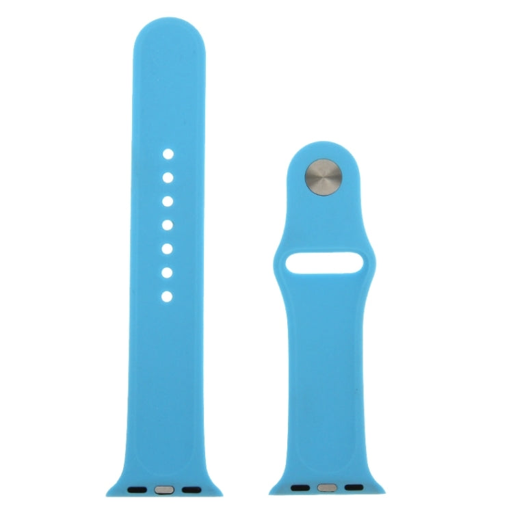 Skorter | For Apple Watch Sport 38mm High-Performance Longer Silicone Sport Band with Pin-and-Tuck Closure (Blue)