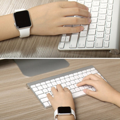 Skorter | For Apple Watch Sport 38mm High-Performance Longer Silicone Sport Band with Pin-and-Tuck Closure (Blue)