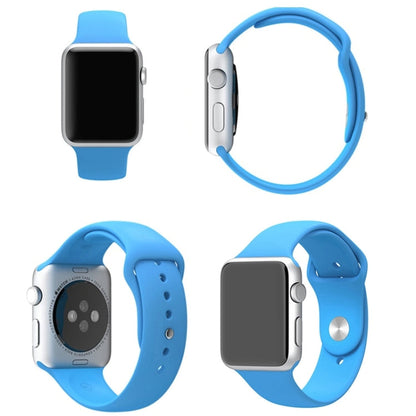 Skorter | For Apple Watch Sport 42mm High-Performance Rubber Sport Band with Pin-and-Tuck Closure (Blue)
