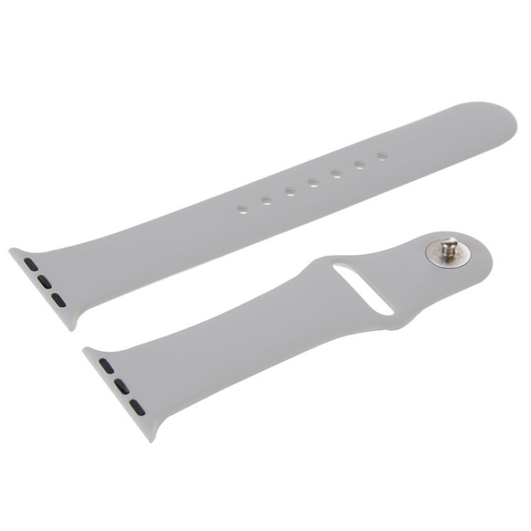 Skorter | For Apple Watch Sport 42mm High-Performance Longer Rubber Sport Watch Band with Pin-and-Fold Closure (Silver)