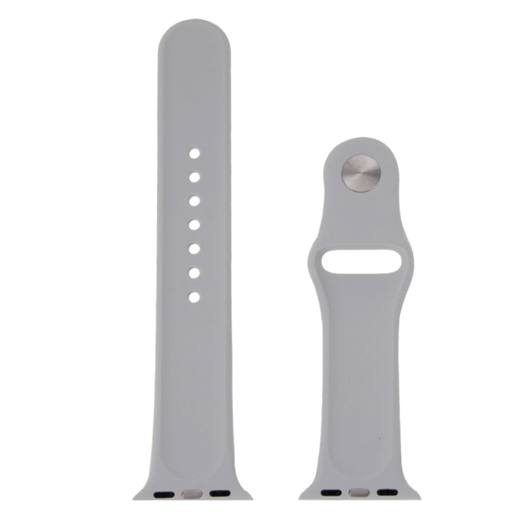 Skorter | For Apple Watch Sport 42mm High-Performance Longer Rubber Sport Watch Band with Pin-and-Fold Closure (Silver)