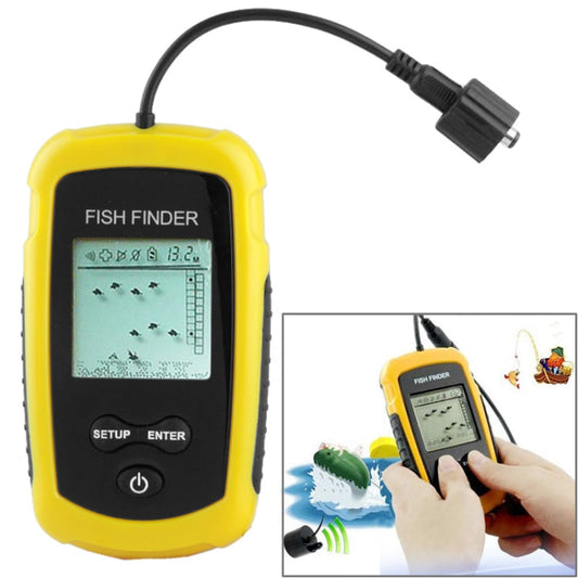 Skorter | Portable Fish Finder with 2.0 inch Display, Depth Readings From 2.0 to 328ft (0.6-100m)(Yellow)