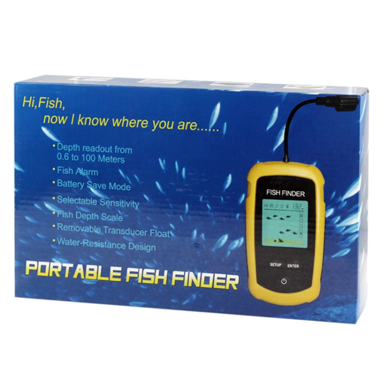 Skorter | Portable Fish Finder with 2.0 inch Display, Depth Readings From 2.0 to 328ft (0.6-100m)(Yellow)