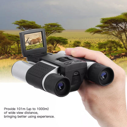 Skorter | DB618B 10X25 Zoom 10mm Objective Lens HD 1280x960P 1.5 inch LCD Screen Binocular Telescope Digital Camera(Black Silver)