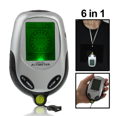 Skorter | 6 in 1 (Altimeter, Barometer, Compass, Thermoeter, Time & Calendar) Multifunction Digital Compass