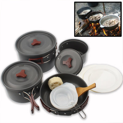 Skorter | Outdoor Camping Ultra Light Weight 9 Piece Cookware Stackable Set