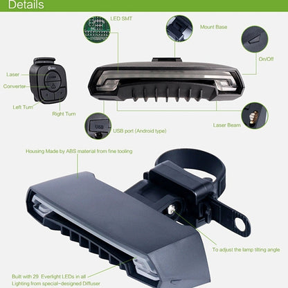 Skorter | Meilan X5 Wireless Remote Control Laser Tail Lamp for Bicycle, Waterproof Level: IPX4
