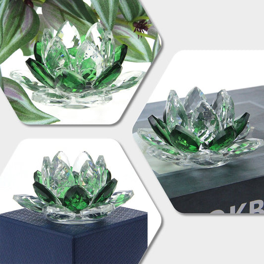 Skorter | Crystal Lotus Flower Craft Glass Paperweight Home Decoration Ornaments Figures Home Wedding Party Decor Gifts Souvenir