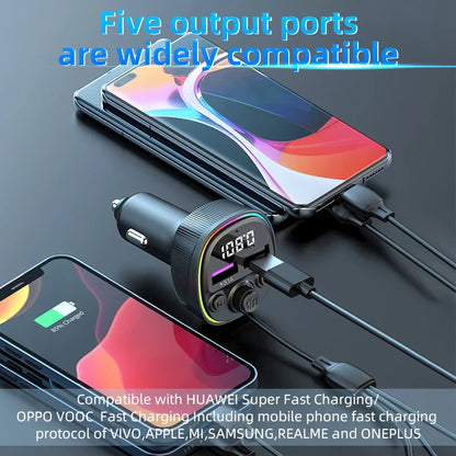 Skorter | Bluetooth 5.0 FM Transmitter Car Kit with Fast Charge Cable