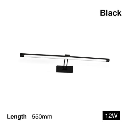 Skorter | 80-100cm LED wall lamp - Modern black/silver wall light for the bathroom, internally mounted picture light