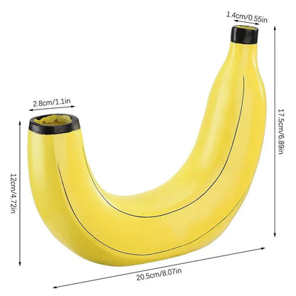 Skorter | Banana vase, flower vase made of resin, cute banana shape, decorative tabletop vase for flower arrangements, living room, bedroom, home decoration