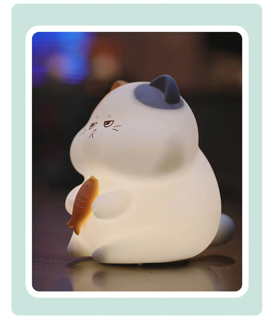 Skorter | Gluttonous Cat Night Light - Fun Silicone Clap Lamp