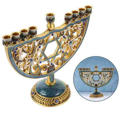 Skorter | Auriona Menorah Candle Holder | Chanukah Candelabrum & Table Decoration | Wedding & Holiday Decoration | Luxurious Elegance