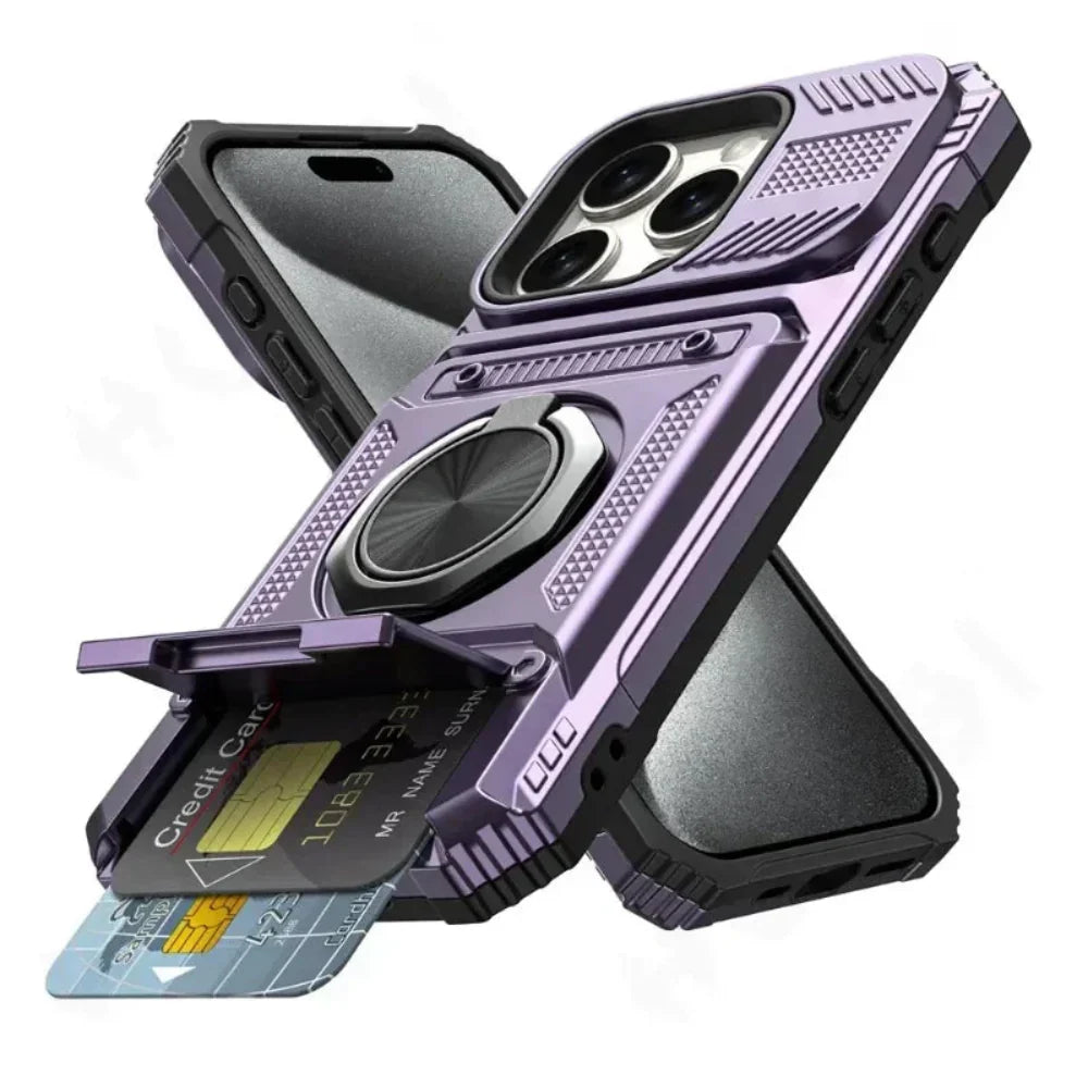Skorter | Card Slot Protector Case with Magnetic Kickstand for iPhone