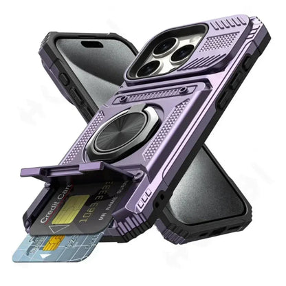 Skorter | Card Slot Protector Case with Magnetic Kickstand for iPhone