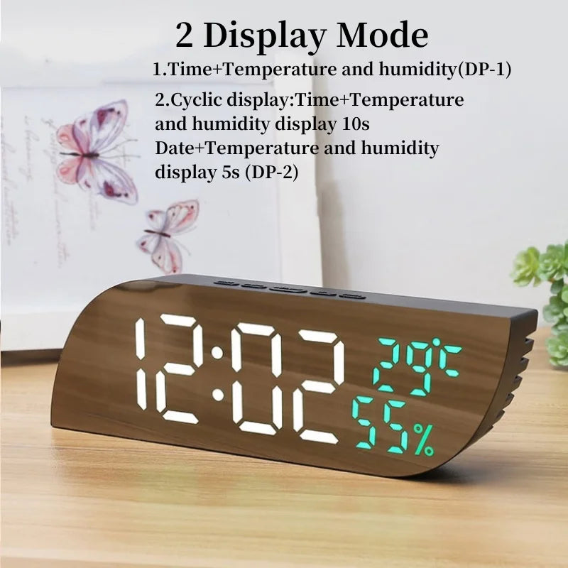 Skorter | LED Digital Alarm Clock with Dual Display & Unlimited Snooze