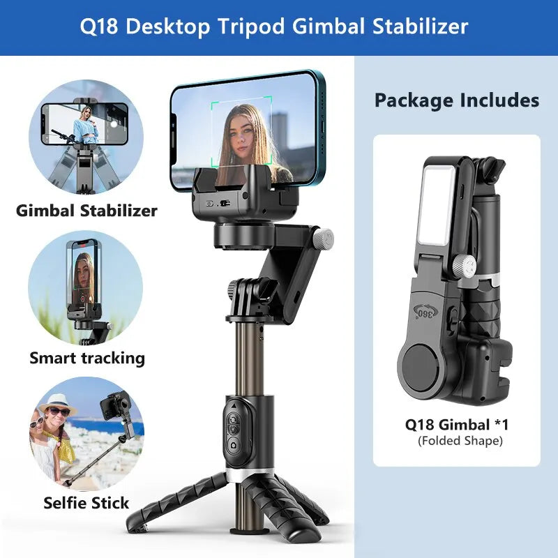 Skorter | 360 Rotation Gimbal Stabilizer Selfie Stick Tripod for iPhone