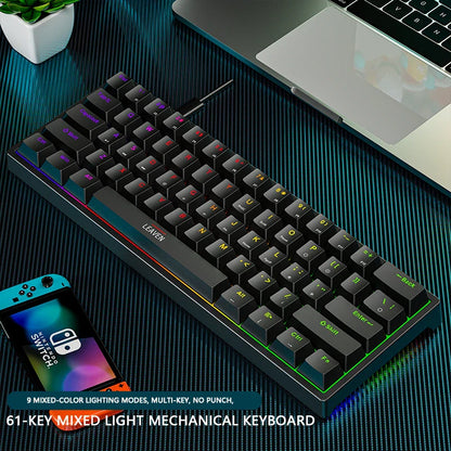 Skorter | K620 Mini Gaming Mechanical Keyboard - 61 Keys RGB