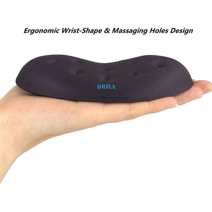Skorter | Ergonomic Memory Foam Mouse Wrist Rest Pad - Non-Slip Support Cushion with Massaging Holes