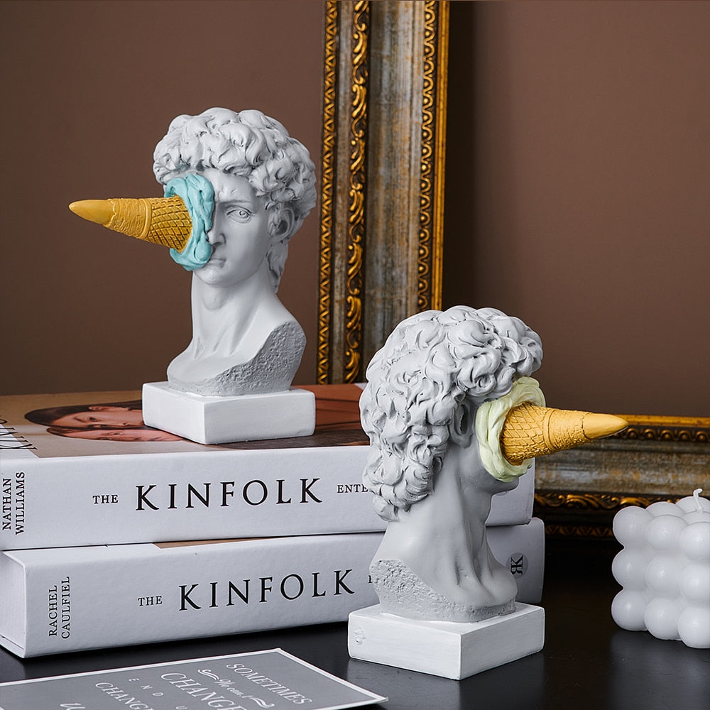 Skorter | David Figurine with Ice Cream Home Decoration Sculpture
