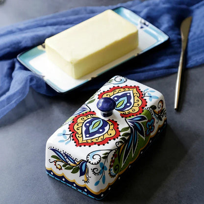Skorter | Hand-painted Butter Dish in Tuscan Style