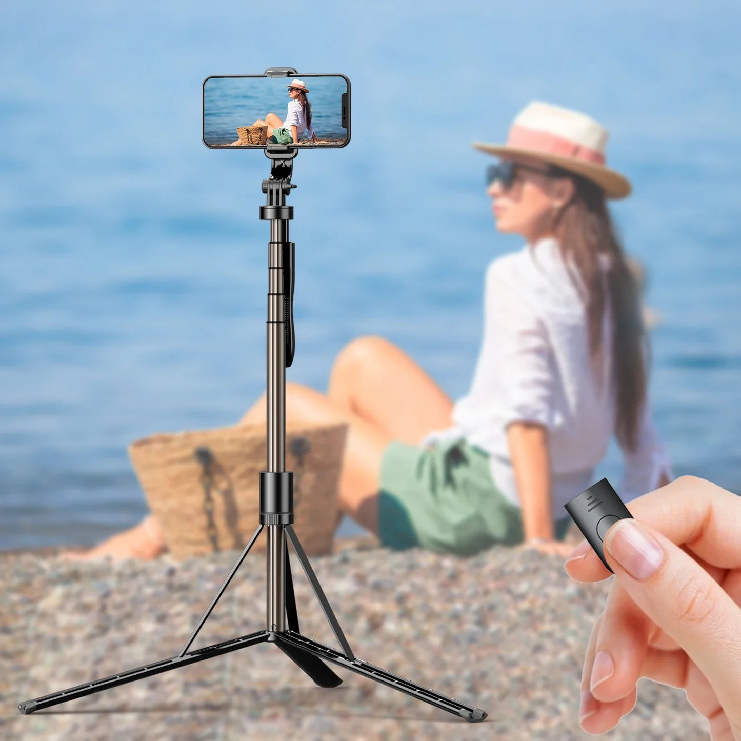 Skorter | All-in-One 60" Cell Phone Selfie Stick Tripod Stand with Integrated Wireless