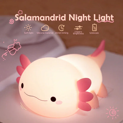 Skorter | Axolotl Silicone Night Light - Touch Table Lamp