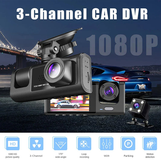 Skorter | 2/3-Channel 1080P Dash Cam with Front - Rear View - Car DVR - Video Recorder