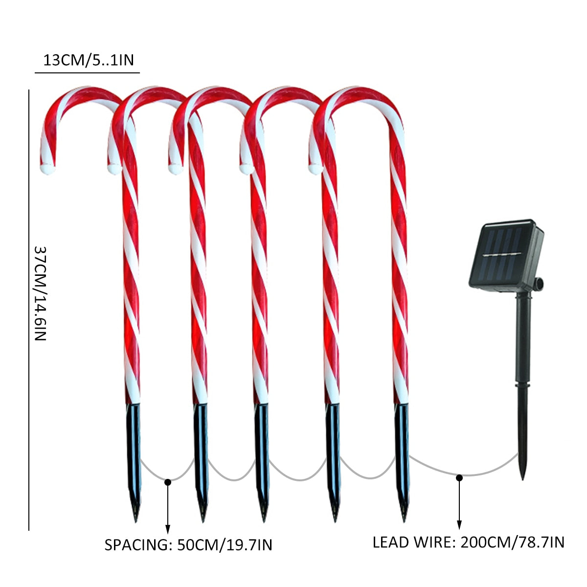 Skorter | Candy Cane Lane LED Solar Lamp
