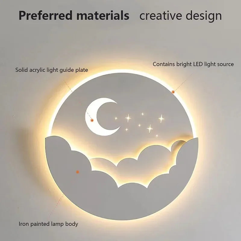 Skorter | Magical LED Wall Lamp – Moon & Stars Night Light