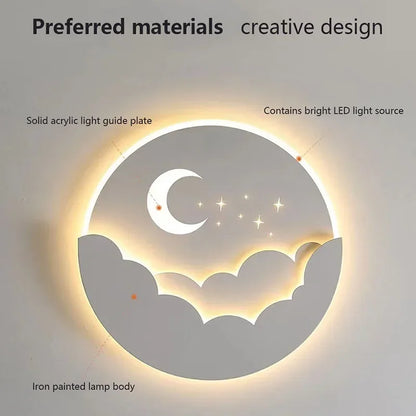 Skorter | Magical LED Wall Lamp – Moon & Stars Night Light