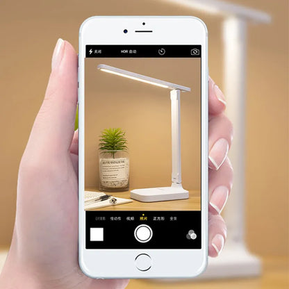 Skorter | 6000mAh rechargeable LED table lamp USB 3 color stepless dimmable desk lamp touch foldable eye-protecting reading night light