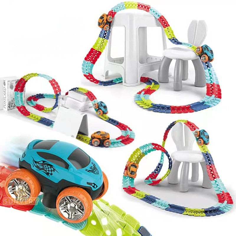 Skorter | FlexiTrack | Flexible Glow-in-the-Dark Racetrack Set for Kids