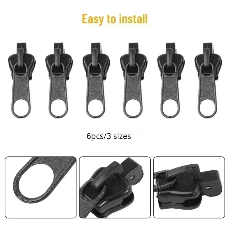 Skorter | 6PCS Universal Zipper Repair Kit – Instant Replacement Sliders & Teeth Rescue