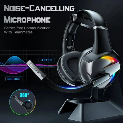 Skorter | RGB Gaming Headset  Noise Canceling Microphone Surround Sound LED Headphones for PS5 PS4 Xbox One PC Laptop Mac Computer PC