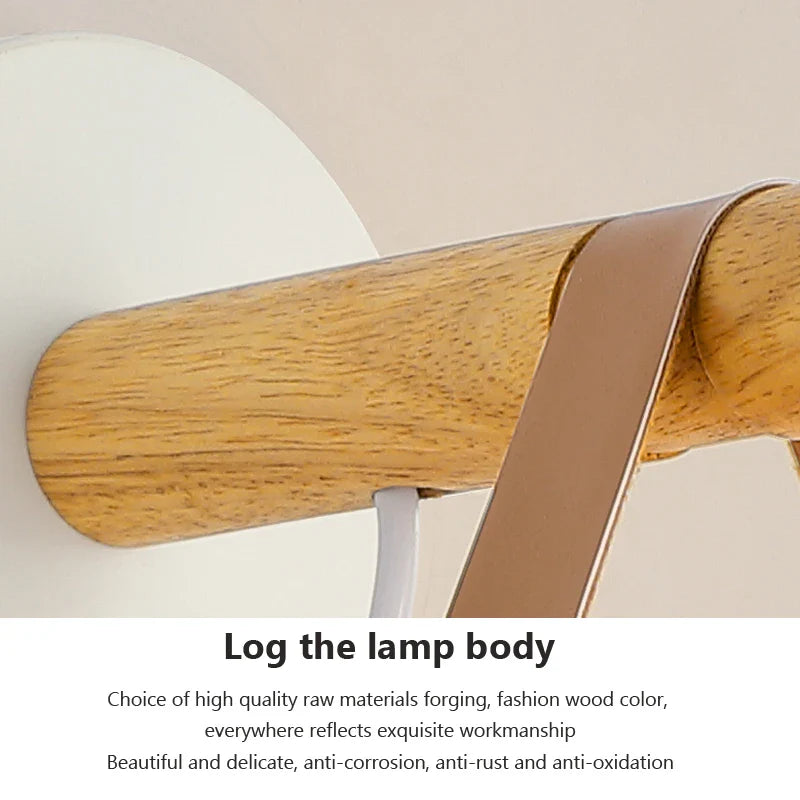 Skorter | NordicGlow - LED Wall Lamp with Wood Details and Leather Strap