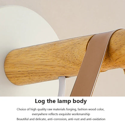 Skorter | NordicGlow - LED Wall Lamp with Wood Details and Leather Strap