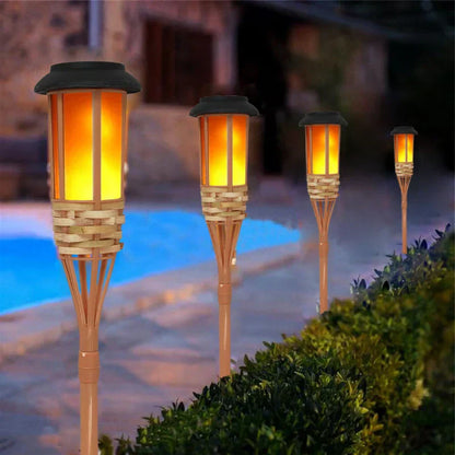 Skorter | Solar Torch 5-Piece Set | Flame Effect LED Garden Lights | Solar Powered | Decorative Light for Outdoors