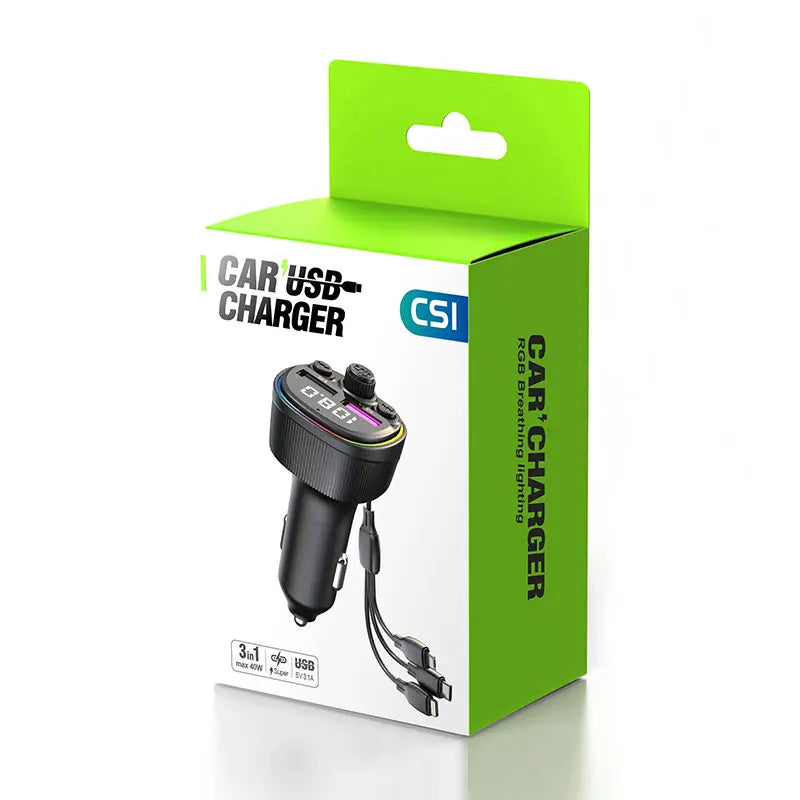 Skorter | Bluetooth 5.0 FM Transmitter Car Kit with Fast Charge Cable