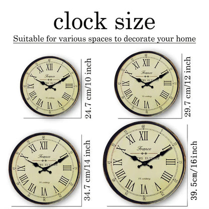 Skorter | Wall Clock - Classic French Design - Silent Quartz Movement