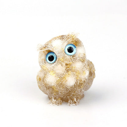 Skorter | Natural Crystal Owl Figurine: Handmade Collector's Item