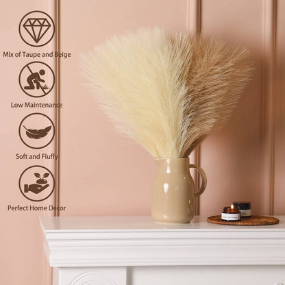 Skorter | 20 Pieces Bohemian Fluffy Artificial Pampas Grass Colorful