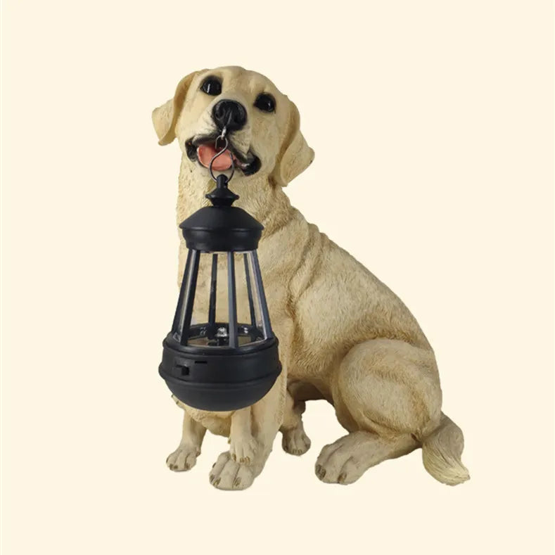Skorter | Solar-Powered Outdoor Resin Dog Statue Lamp