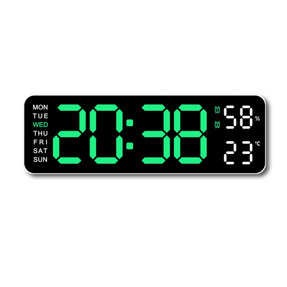 Skorter | TimeGlow - Slim Digital Alarm Clock with Calendar, Temperature and Humidity