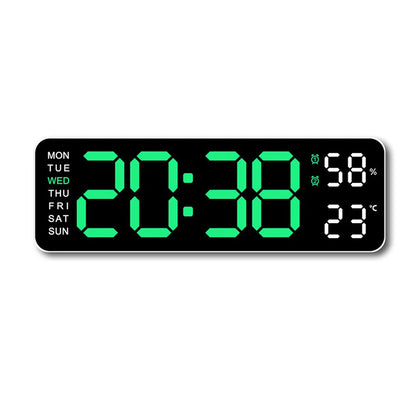 Skorter | TimeGlow - Slim Digital Alarm Clock with Calendar, Temperature and Humidity