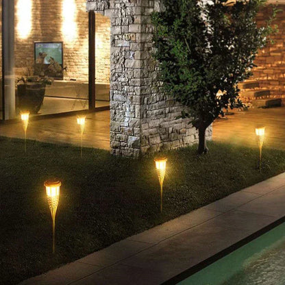Skorter | Solar Torch 5-Piece Set | Flame Effect LED Garden Lights | Solar Powered | Decorative Light for Outdoors