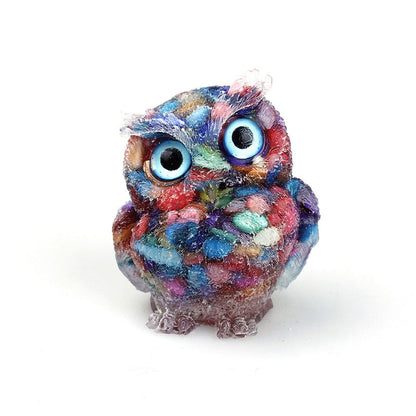 Skorter | Natural Crystal Owl Figurine: Handmade Collector's Item